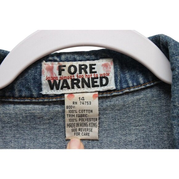 Vintage 90s Denim Maxi Dress Size 14 Sheer Long Sleeve 100% Cotton Collared - Picture 7 of 11